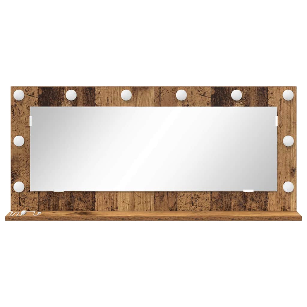Washbasin Mirror Right Angled Reclaimed Wood Look 100 x 45 x 18 cm