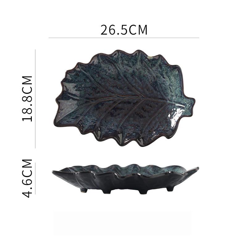 Ceramic Tableware Irregular Leaves Dinner Plate Decorations Sushi Dish Home Restaurant Large Fish Plate Dishes and Plates Sets