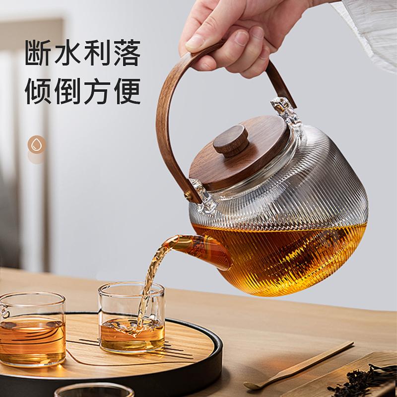 Glass Teapot New Model Kettle with Handle for Stove Tea Brewing Electric Ceramic Stove Teapot High Temperature Resistant