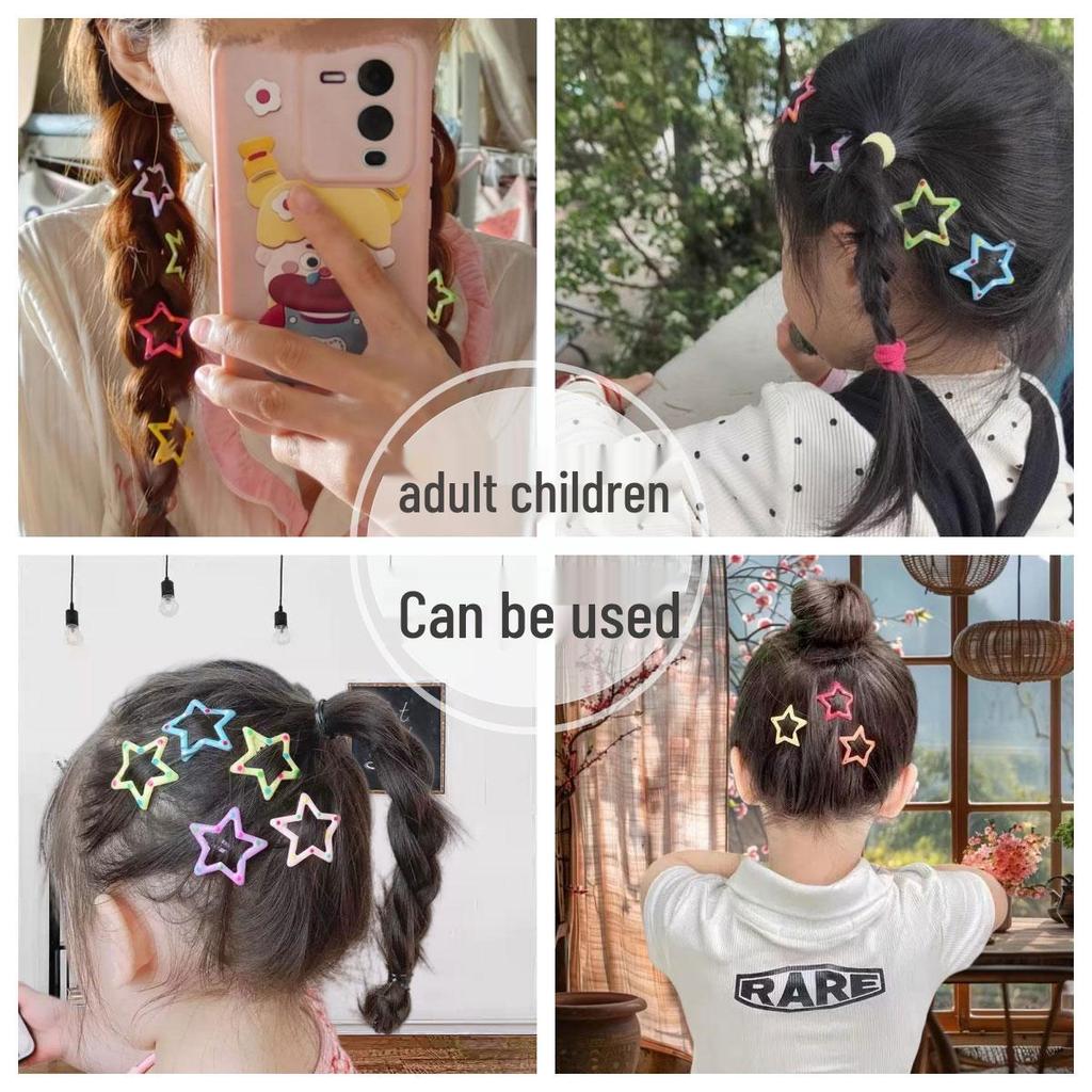 Colorful Star Hair Clips: Five-Pointed Side Clip Hairpins for Kids