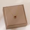 High-End Heart & Geometric Titanium Steel Clavicle Necklace for European & American Markets