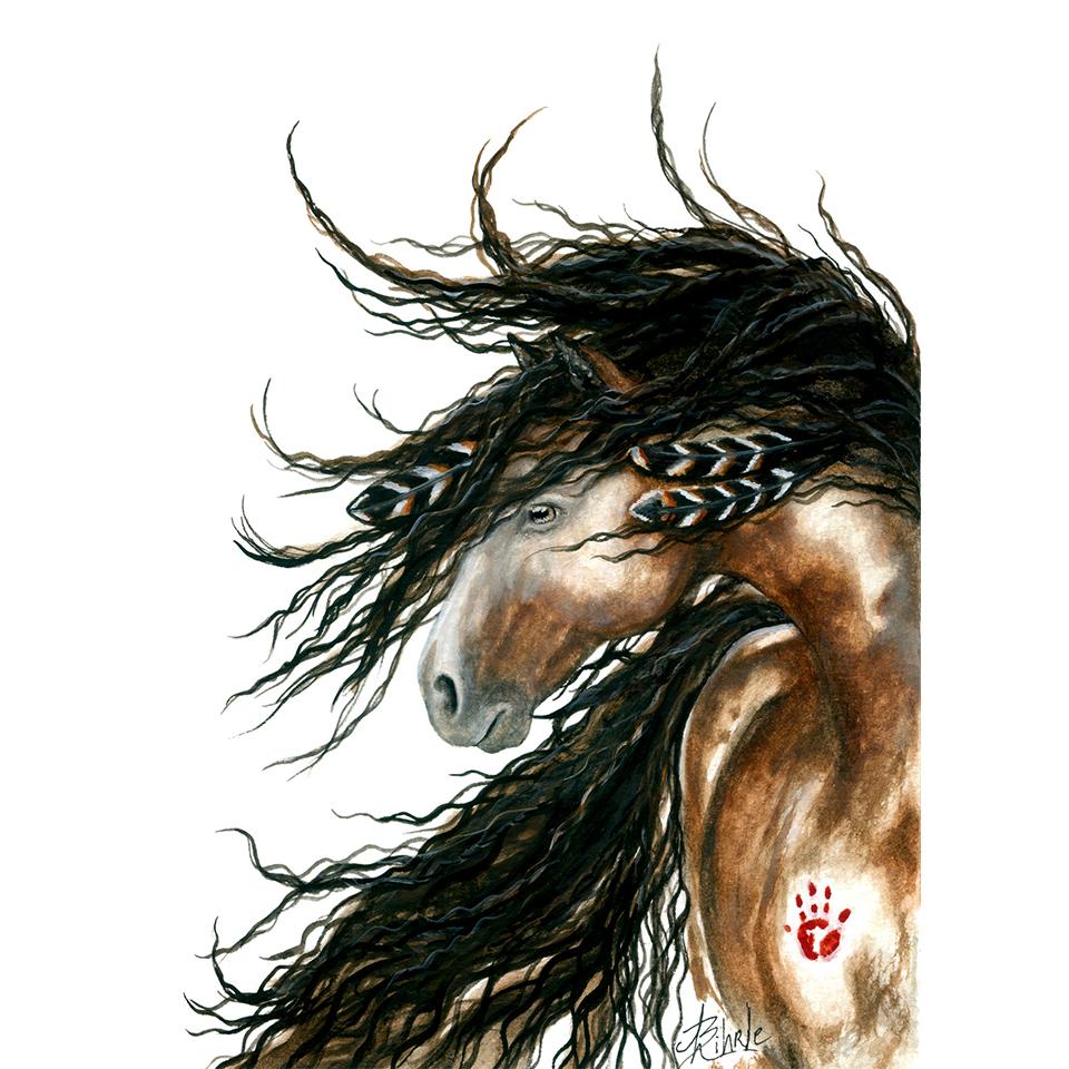 5D-Runddiamantgemälde mit Tierdiamantstickerei „;Pferd"; Strass-Mosaik-Bild, Kreuzstich-Set, DIY-Heimdekoration, Geschenk