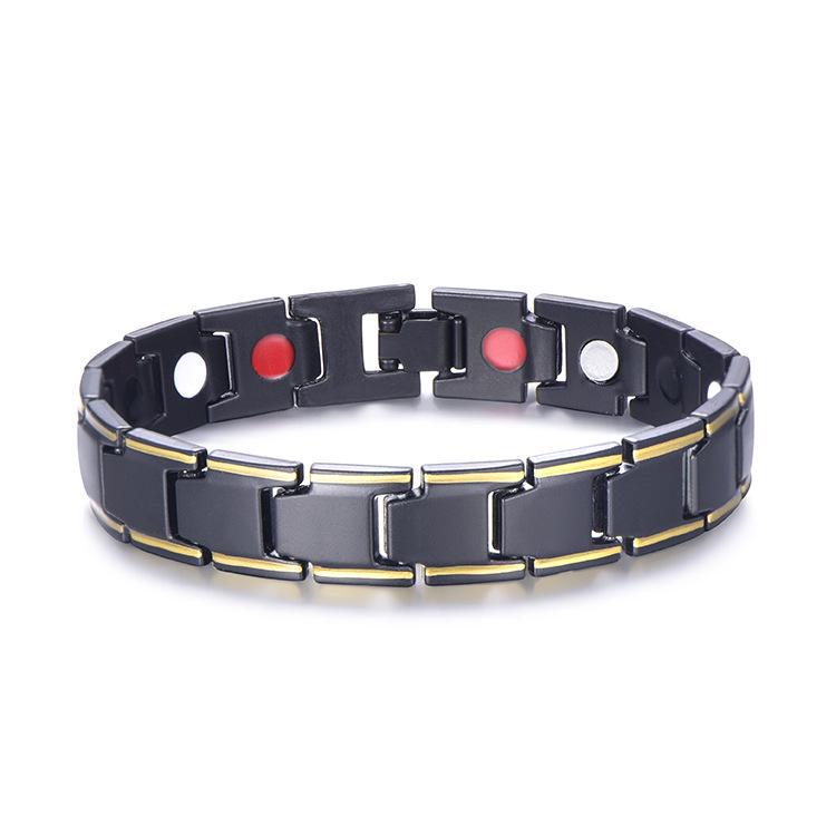 New Men Magnetic Bracelet Magnetic Therapy Hematite Titanium Steel Bracelet Removable