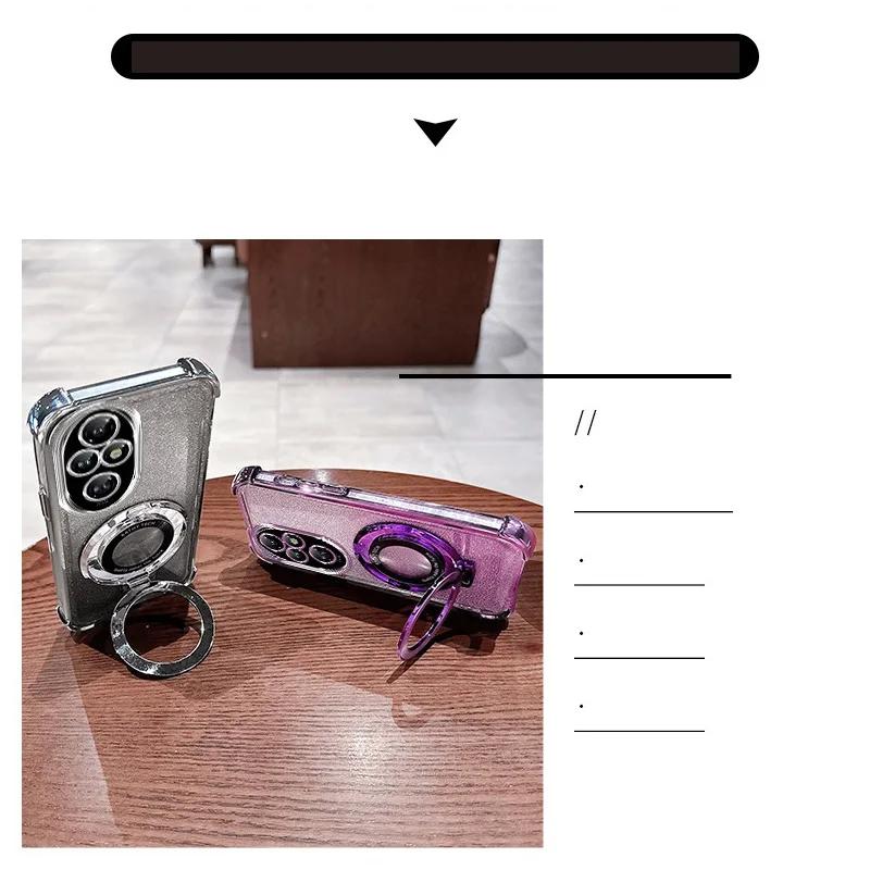 Shockproof Glitter Plating Magsafe Holder Case For Honor 200 100 90 80 70 60 Pro Soft Cover
