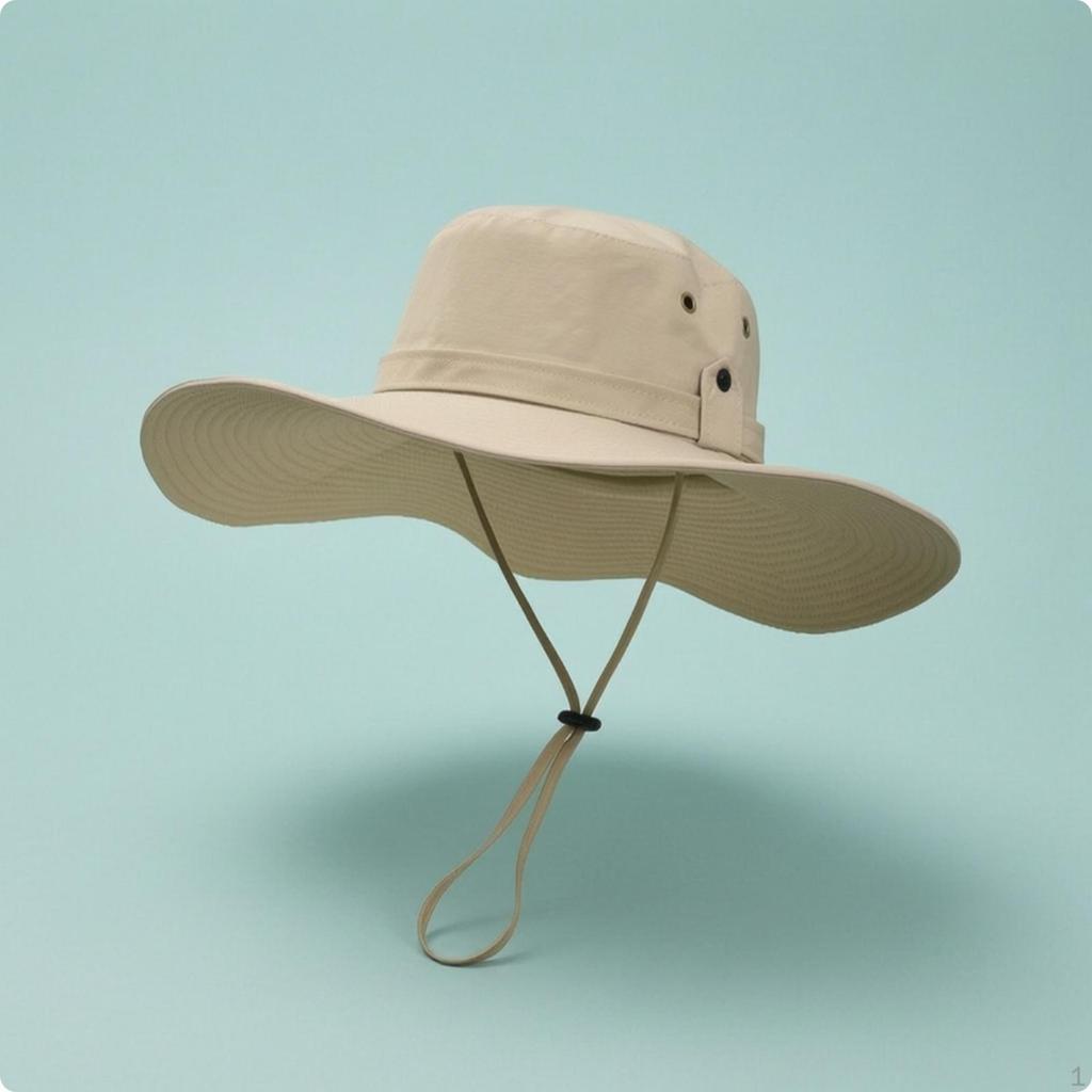 WideWideBrimmed Sun Hat Protection with Chin Strap Adjustable for Journeyers, Anglers,