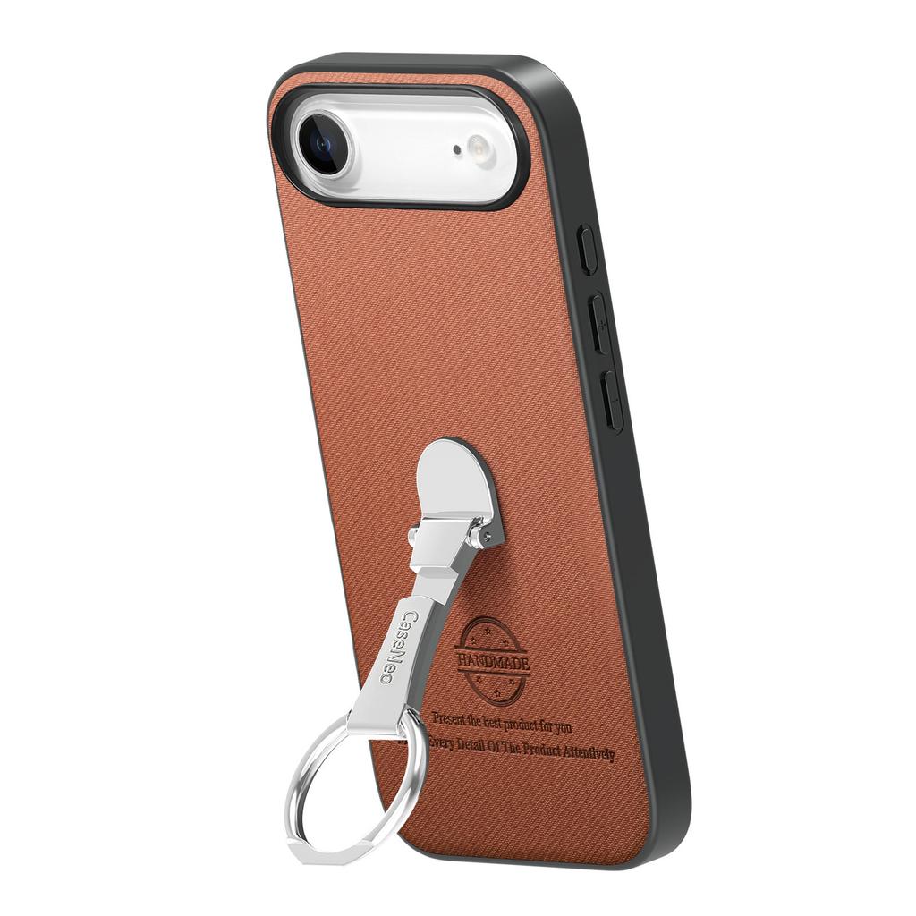 CASENEO BW-12 For iPhone 17 Air Case Folding Kickstand Twill Texture Leather Back Cover