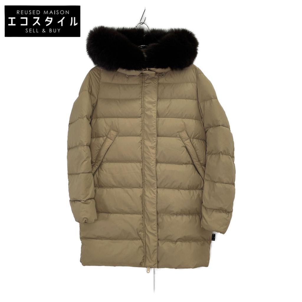 DUVETICA Brown DONNA Fur Hooded Down Coat Coat 38 beigeUsed