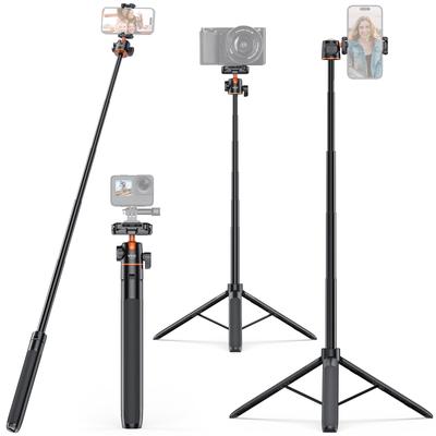 VRIG TP-16 140cm/55in Bastone per Selfie Treppiede con Testa a Sfera Flessibile Supporto per Telefono Vite da 1/4 di Pollice