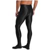 Mens Glossy Stretchy High Waist Fake Two Piece Tights Pants Leggings Yoga Wear