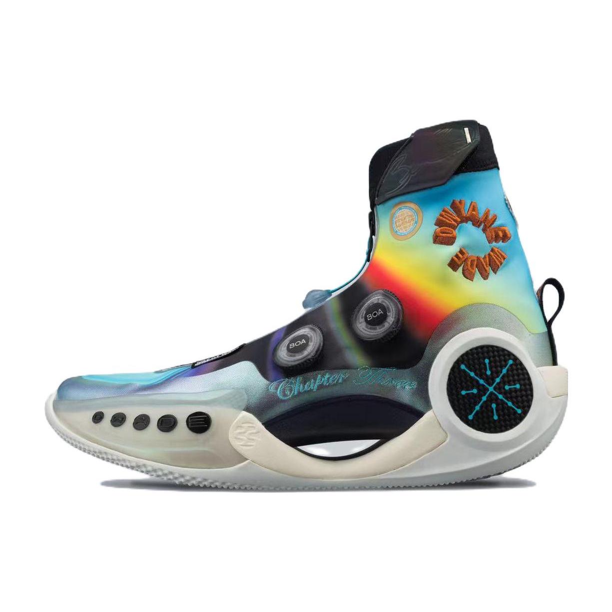 

Li Ning WOW 9 Basketball Shoes Men s High top Dolphin Blue/Black/Flame Red ABER003-10 47.5