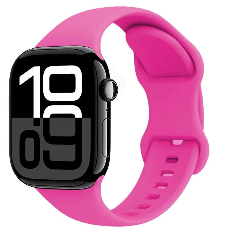 Silicone Strap for Apple Watch Band 45mm 41mm 44mm 40mm 49mm Series 10 46mm 42mm Bracelet for iWatch Ultra 9 8 7 6 5 4 SE2 Strap