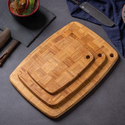 Chinese Home Hotel Kitchen Cutting Board Fruit with Holes Handle Cutting Board Large Bamboo Wooden Cutting Board