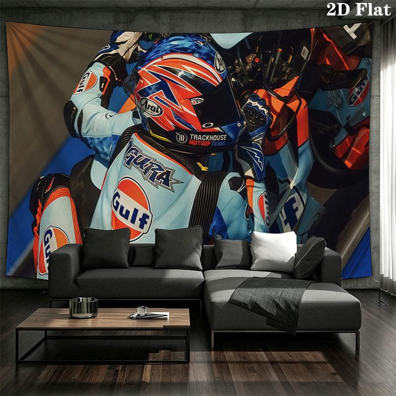MotoGP Wall tapestry, aesthetic printed fabric blanket, suitable for bedroom, living room, and home decor.
