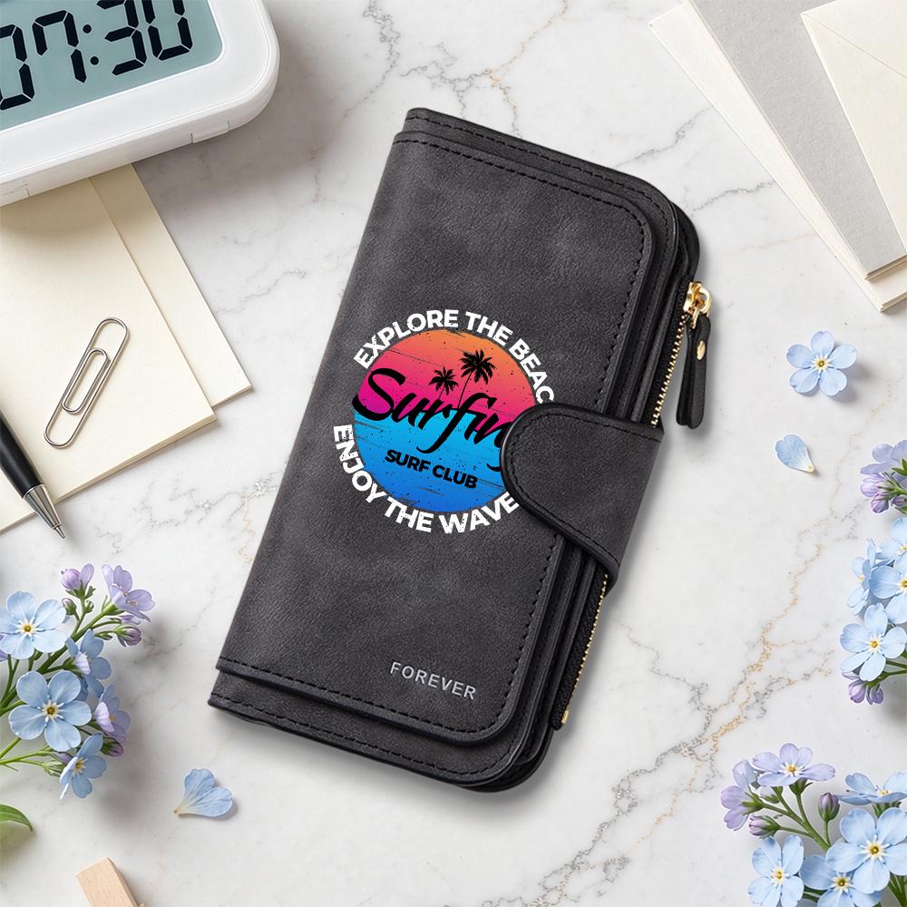 Surfing Beach Style Casual Long Wallet Fashion Portable Daily Use Purse