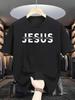 Summer 100 Pure Cotton Unisexs Casual Loose Fashion Jesus Print Comfortable Sports Short Sleeved Round Neck TShirt Top