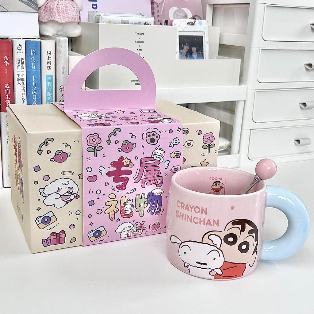 Ceramiczny kubek Crayon Xiaoxin dla chłopców i dziewczynek prezent urodzinowy kubek dla pary dziewczyna praktyczna pamiątka pudełko prezentowe