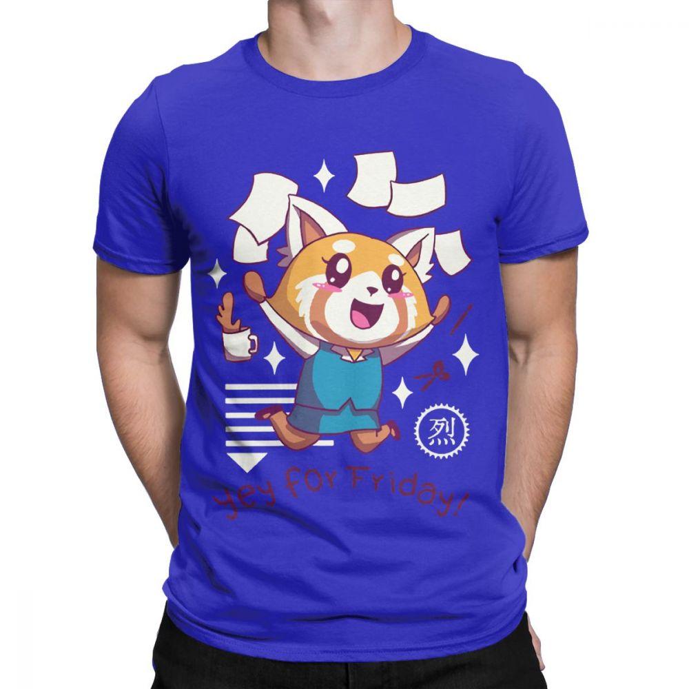 T Shirt for Men Aggretsuko Tee Shirt Aggressive Retsuko Yey For Friday Happy Weeken Tshirt 100 Cotton TShirts Party Clothing