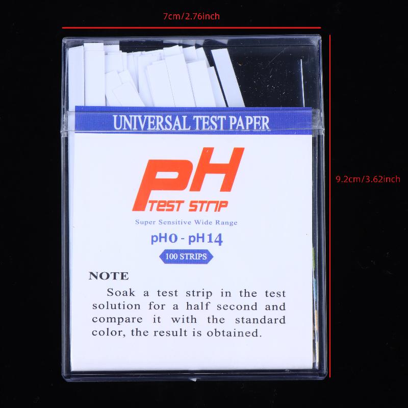 100Pcs Ph Test Strips 0-14 Universal Strips To Test Water Quality For Swimming Pools Hydroponics Aquarium Soil Urines