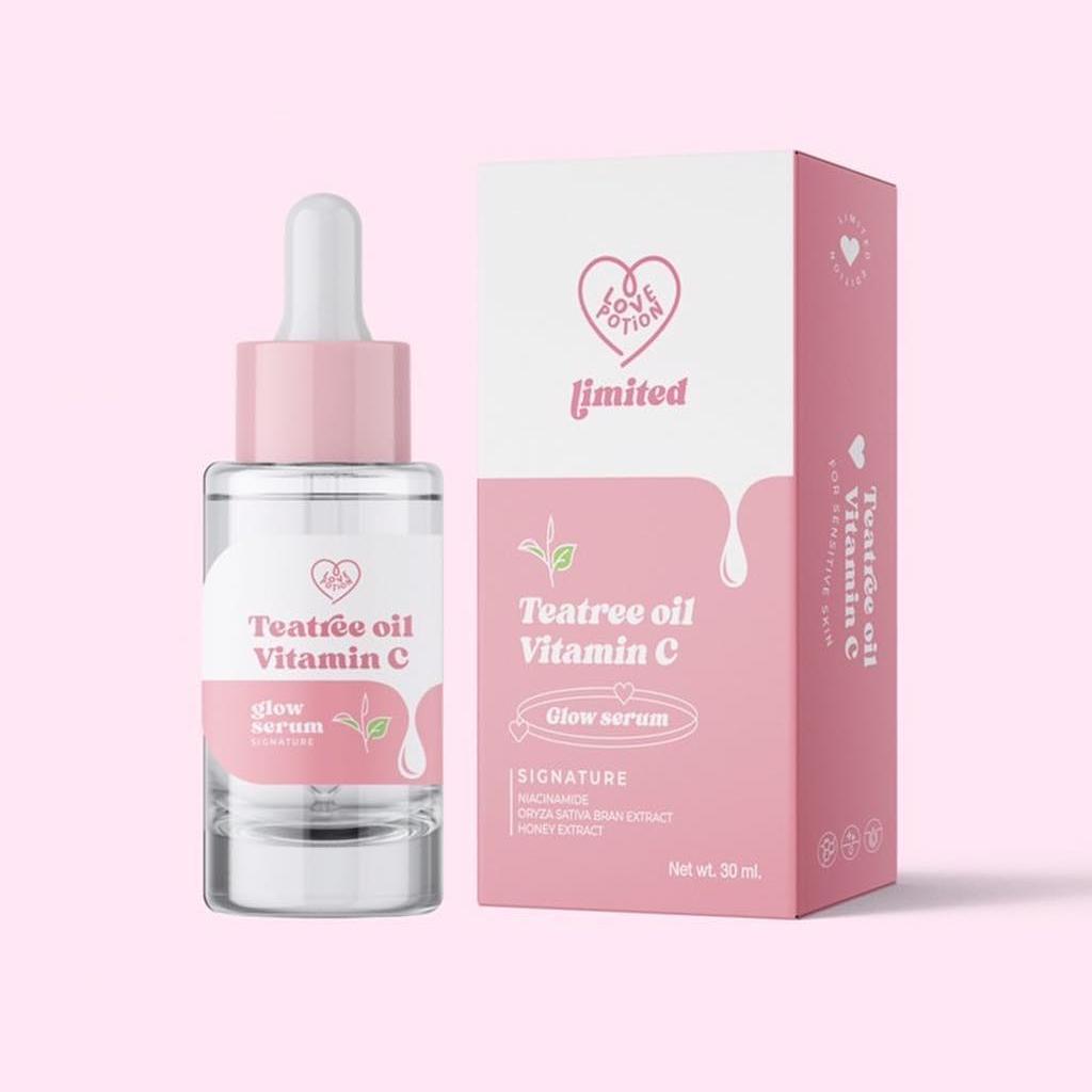 

Love Potion Limited, Масло чайного дерева, витамин С, ниацинамид, экстракт отрубей Oryza Sativa, экстракт меда, сыворотка для сияния, для чувствительной кожи, 30 мл - Тайский