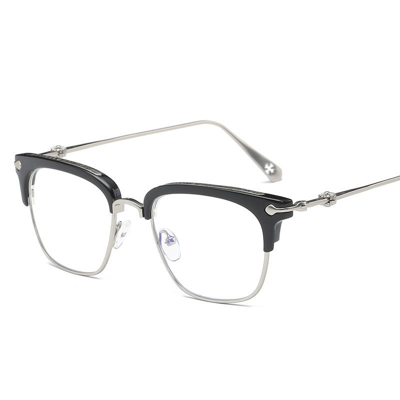 Anti-Radiation Glasses Frame Flat Glasses Tide No Degree Computer Anti-Blue Light Glasses Myopia Large Frame Retro Glasses 8705