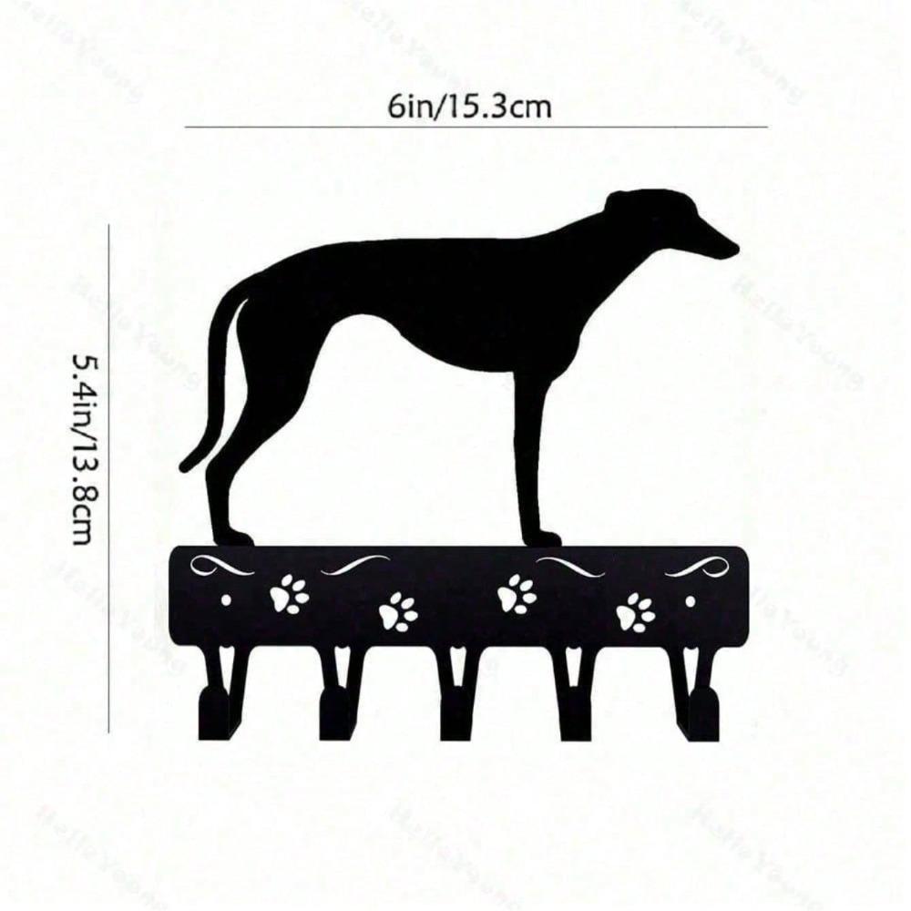 

Dog Shaped Wall Hooks Space Saving Pet Decor Matte Black TY1019-6in