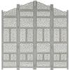 VidaXL Room Divider 4 Panels Grey 160x165 Cm Mango Wood
