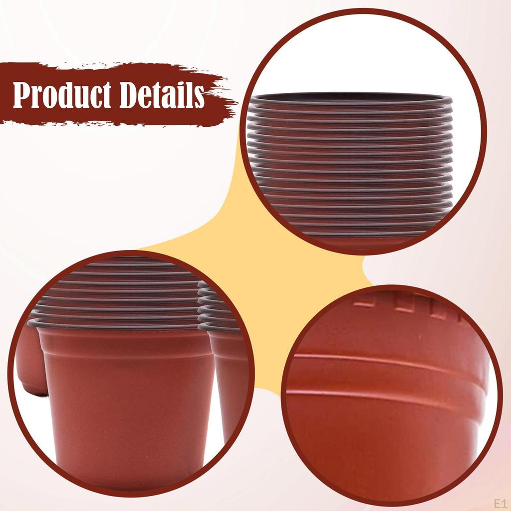 100 Pieces Nursery Pots Small Seedling Flowerpot Plant Container Crafted From Thickened PP with