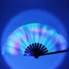Folding Large Folded Hand Fan Colorful Rainbow Folding Fan Foldable Handheld Rave Fan  Festival
