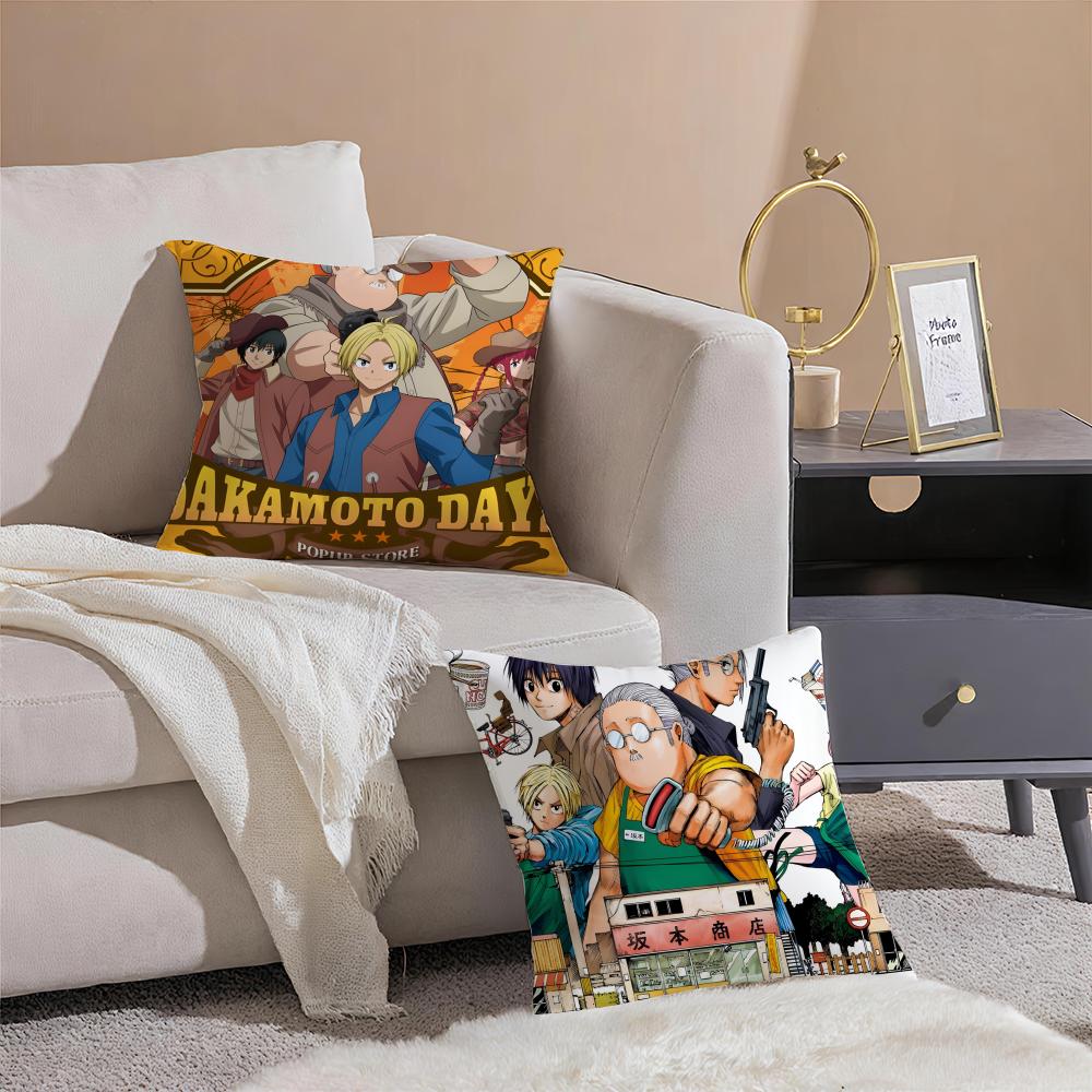 Action Comedy Japanese Manga SSakamoto Days Cushion Cover Pillowcase Short Plush Invisible Zipper Room Sofa Cushion Cover