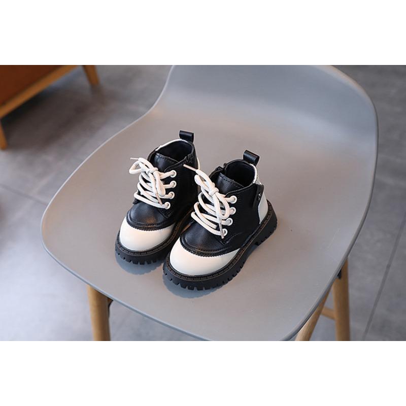 New Girls' Boots Boys Leather-faced Leather Boots