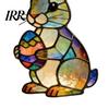 Bag Charm Accessory Easter Bunny Acrylic Suncatcher Stained Glass Style Ornament Colorful Window Hanging Decoration Indoor Outdoor Decor for