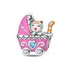 Sweet 925 Silver Car Charms Bicycle Pumpkin Carriage Ring Beads Pendant Fit Bracelet Necklace DIY Jewelry Gift