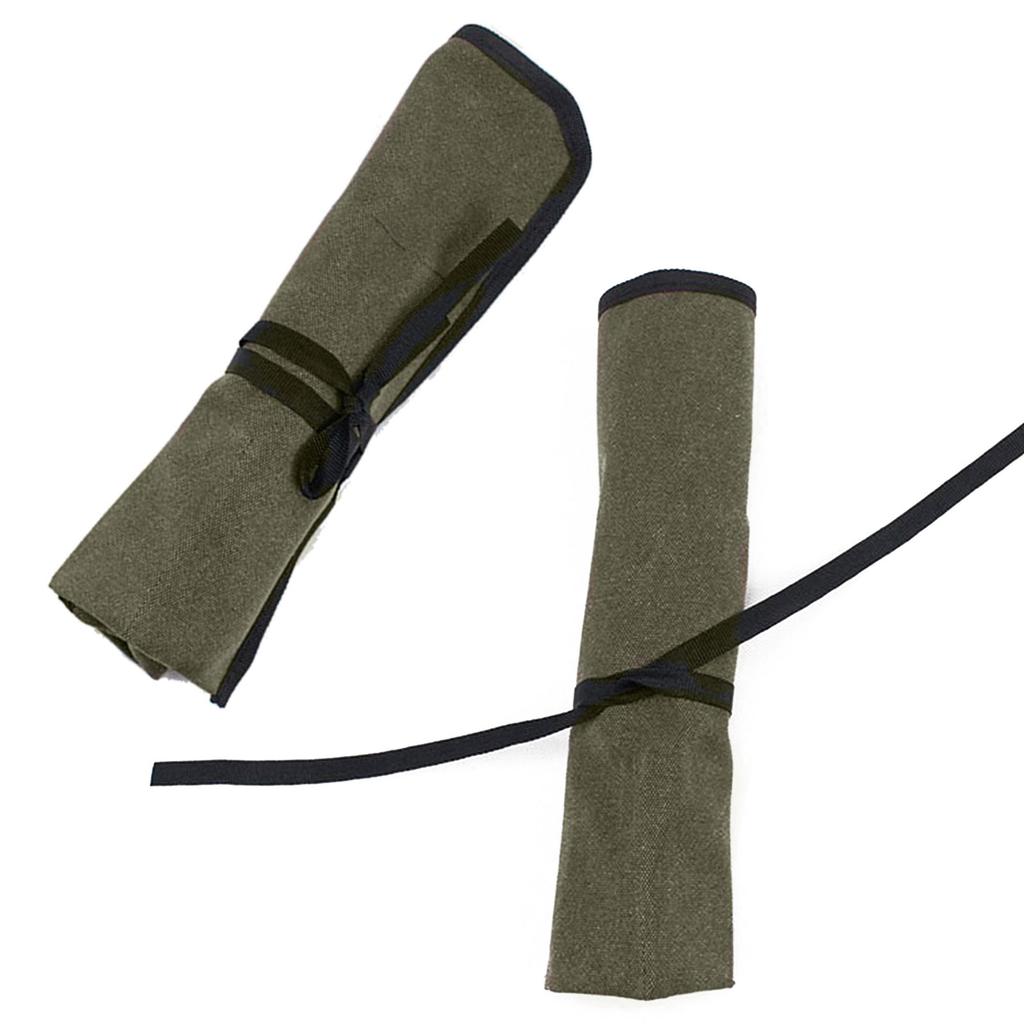 Tool Bag Roll Up Canvas Tool Organizer for Men Women Portable Tool Storage Box with 4 Pocket Small Carrier Bag