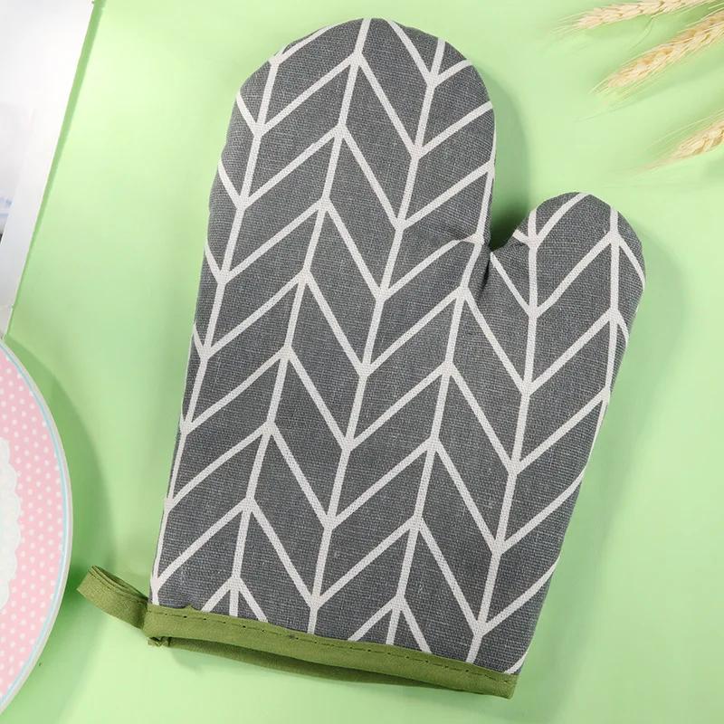 

Microwave Oven Anti-Thickening Anti-Scalding Gloves Baking Kitchen Special Lattice Mitts Thick Cotton And Linen Heat Insulation