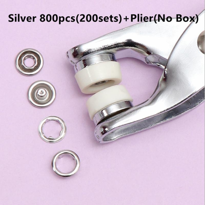 400/800PCS Plier Tool Colored Metal Buttons Snap Sewing Button Thickened Snap Fastener Kit DIY Craft Supplies Bag Clothe