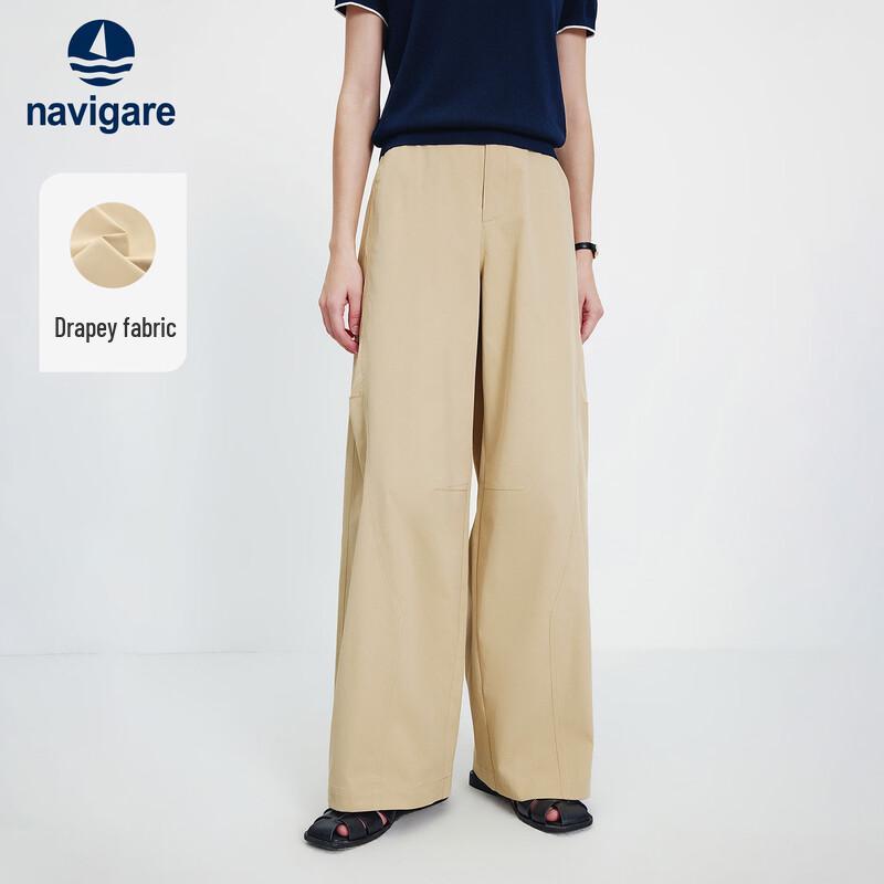 

Navigare Women s Loose Fit Wide-Leg Casual Pants L