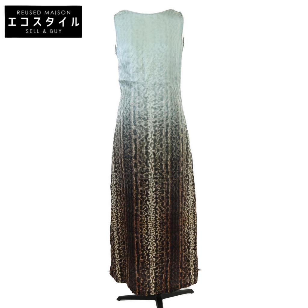 FENDI [Excellent Condition/Domestically Authorized/Made in 2011] FDD027ARUF Monogram 100% Silk Maxi Dress dress 38 multicolorUsed