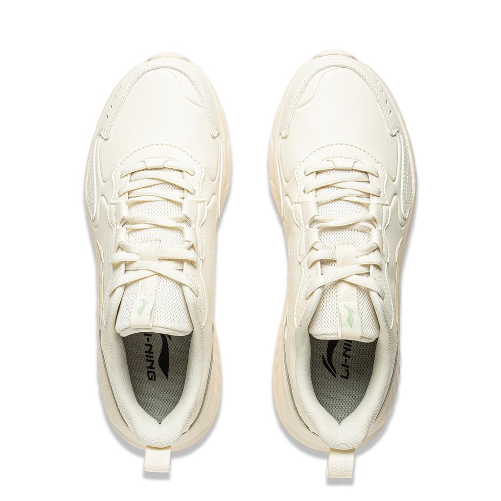 Li Ning Light Lanying Cushioning Abrasion Resistant Breathable Lightweight Rebound Low top Running Shoes Women's Ecru ARSV076-5