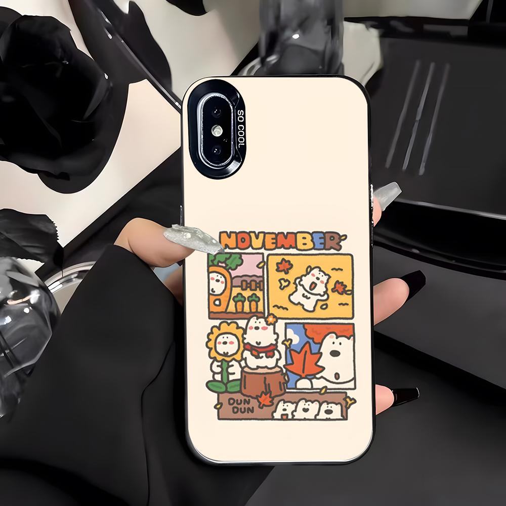 Anime Dundun Phone Case For IPhone 17 Air 16 E 15 14 Plus 13 12 11 Pro Max Colored Silver Cover