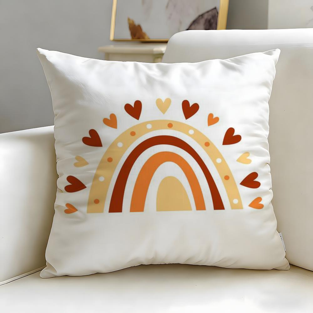 Classic Theme Rainbow Cushion Cover Soft & Easy-Wash Pillow Case – Versatile For Couch, Bed, Travel And Office