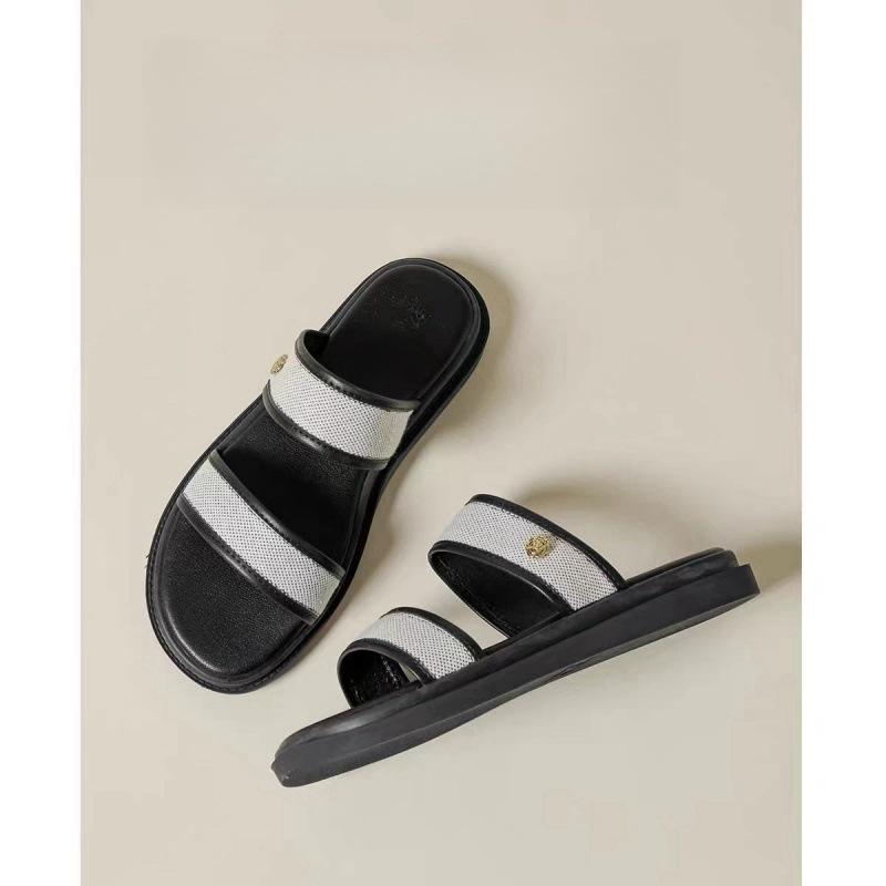 

Zhongjia summer flat-soled sandals women s fashion Xiaoxiangfeng thick-soled beach shoes contrasting colors with flat-soled casual shoes 41