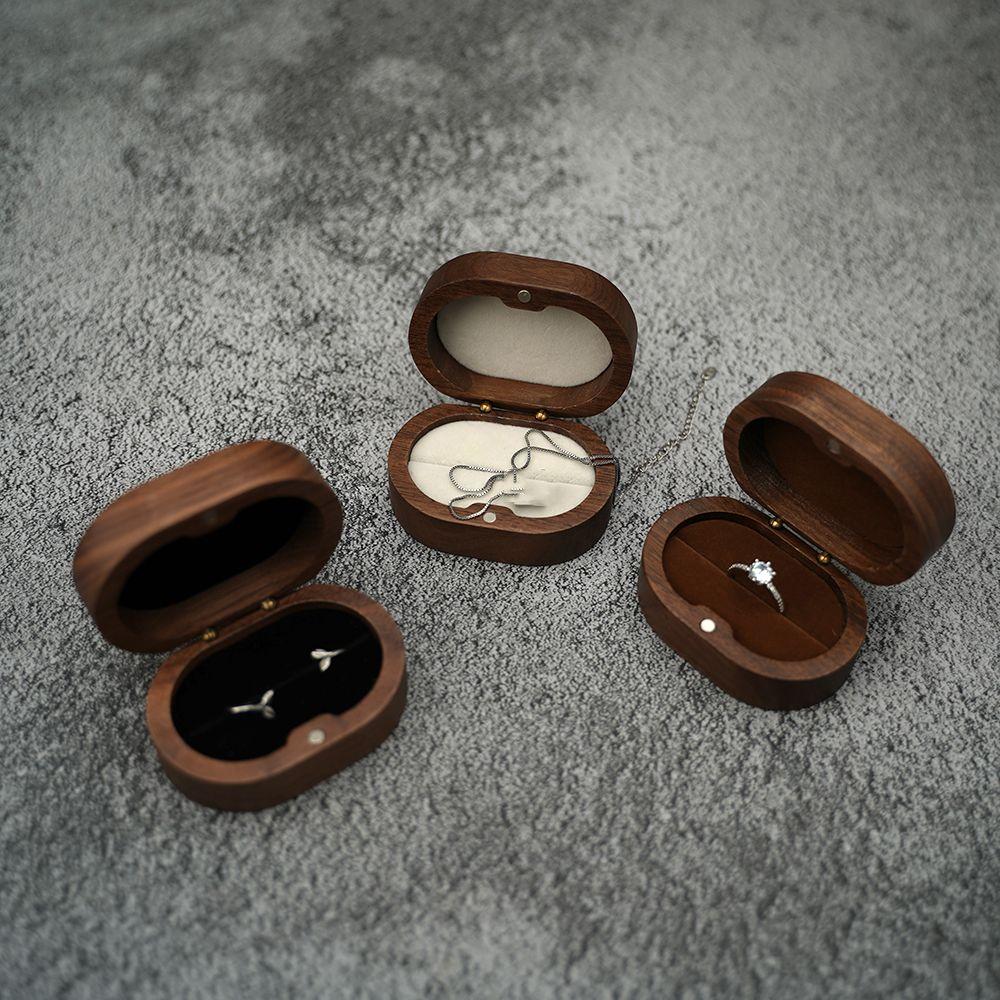 

Jewelry Display Storage Gift Box Oval Jewelry Storage Box Wood Ring Box Gift Boxes Storage Case
