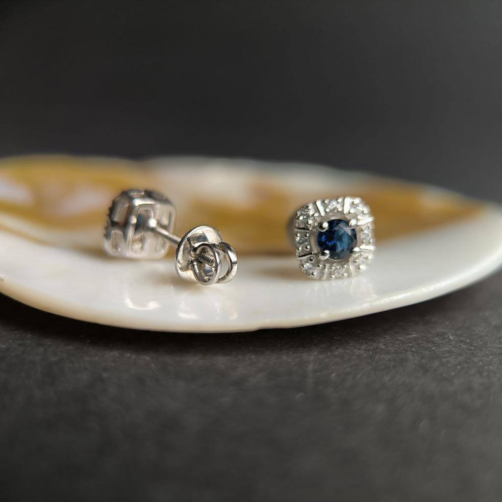 Серебряные серьги с сапфиром nano 0.64ct (2188926)