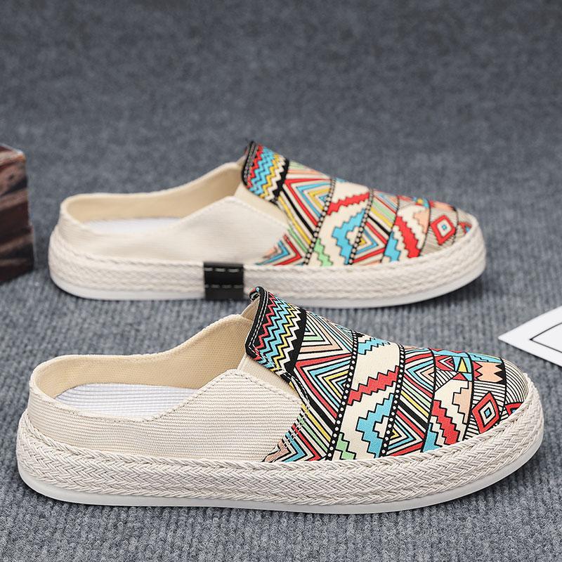 Fashion Non-slip Fashion Half Slippers Casual Shoes For Men Mules Plus Size Loafers Flat Sneakers Walking Footwear Zapatos Hombre2024