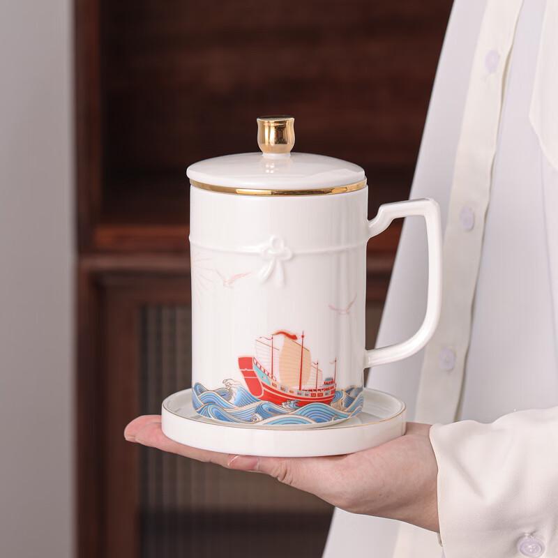 Fangran "Peace and Prosperity" Ceramic Tea Set with White Tea