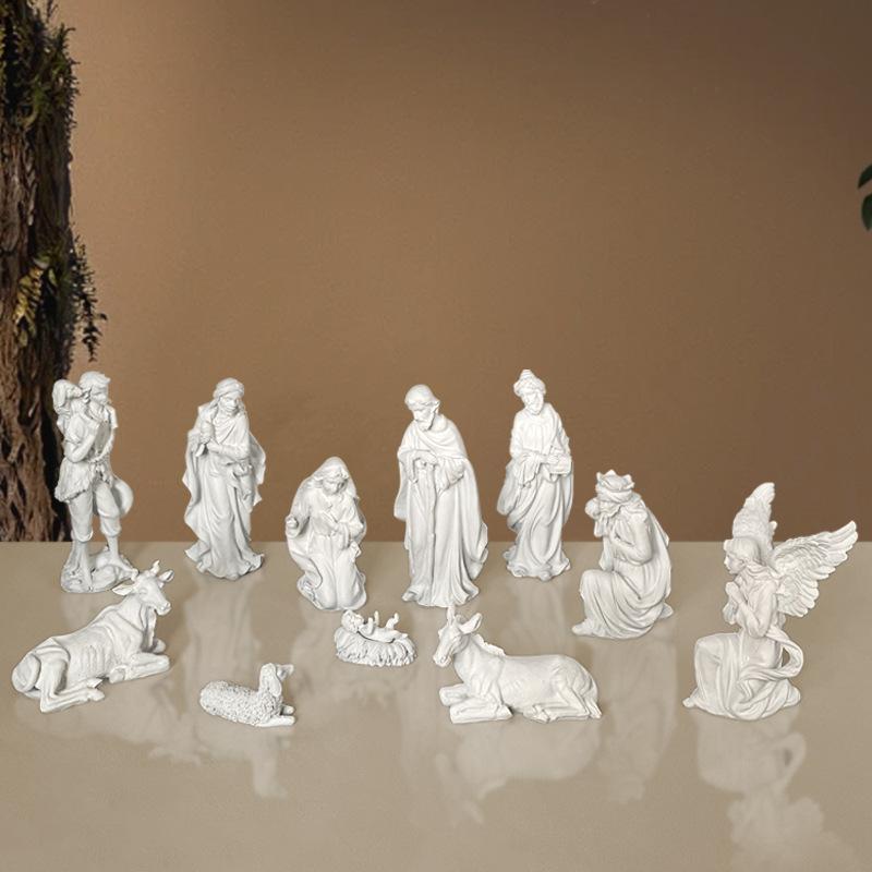 Simulated Human Figure Sculpture Christ Catholicism Shepherd Angel Resin Handicrafts Jesus Home Decoration Ornaments
