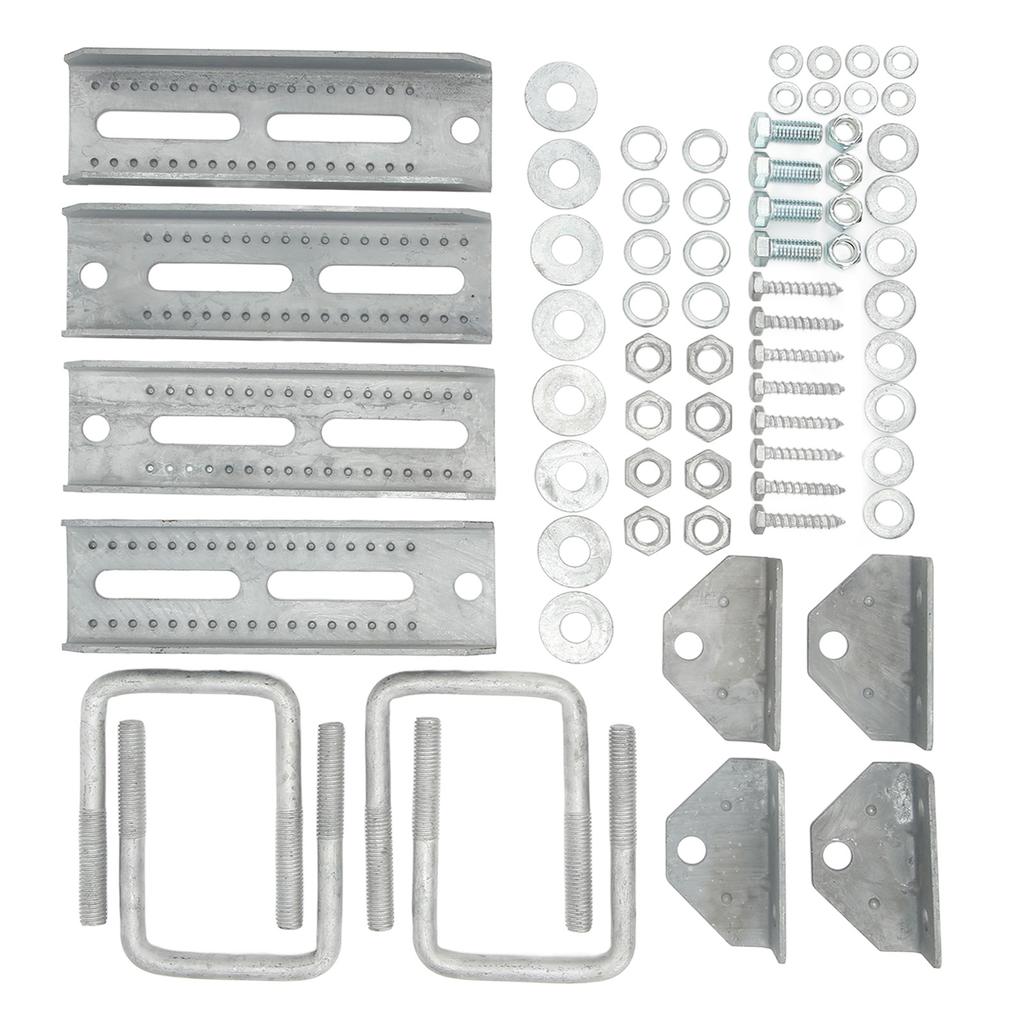 Galvanized Swivel Bunk Bracket Kit Adjustable Sturdy Construction for 3x3 Boat Trailer Cross Member