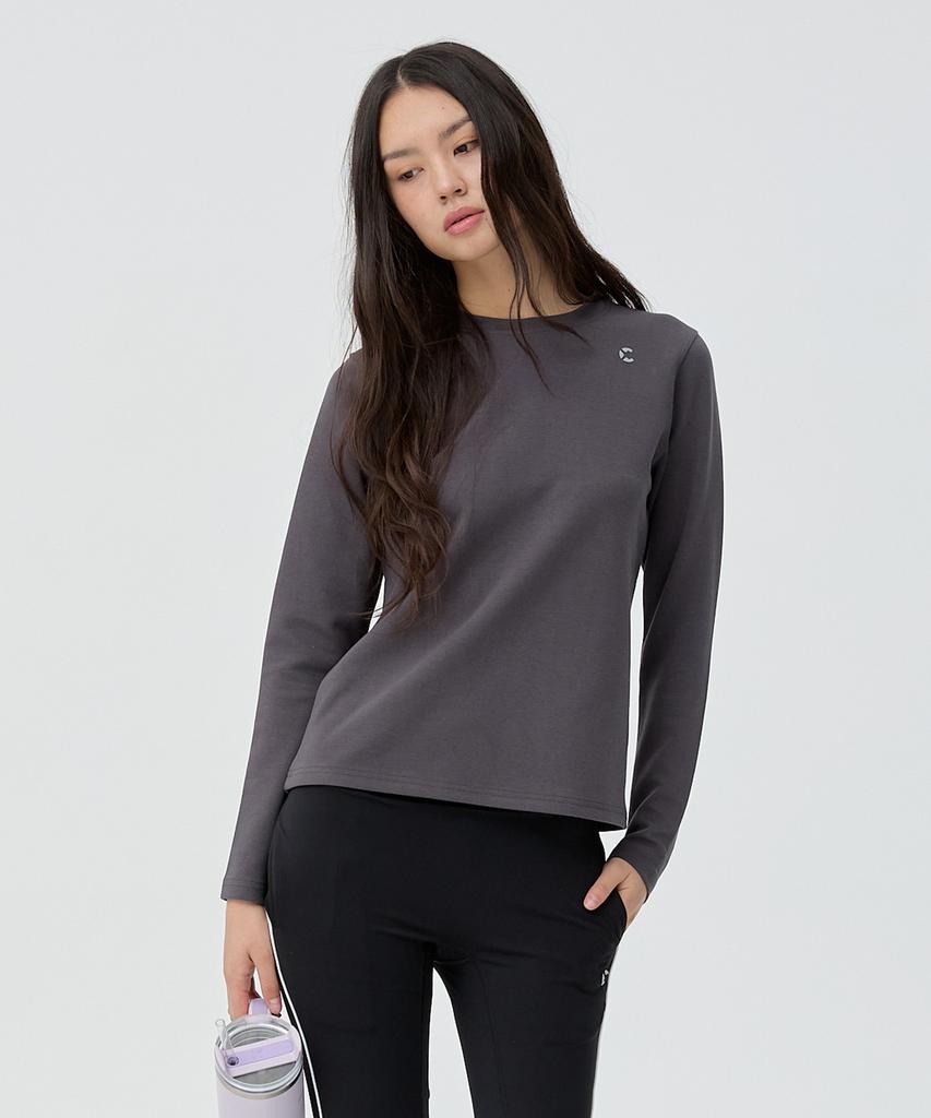 Chaebteoegseu Women'S Relaxed Fit Soft Long Sleeve (Charcoal)