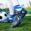 Kids' Fleece-Lined Soccer Shoes Non-slip Turf Sole Strap Breathable Printed Football Boots
