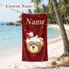 Christmas Atmosphere Custom Name Printed Beach Towel Personalized Soft Towel For Swimming Beach Travel